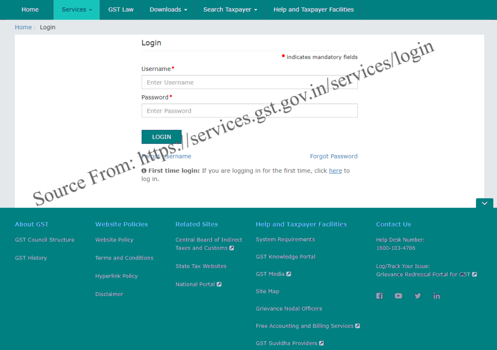 GST Login Goods and Services Tax Login Process in gst.gov.in